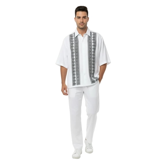 Men Silversilk 2pc Walking Leisure Matching Suit Italian Woven Knits 71003 White