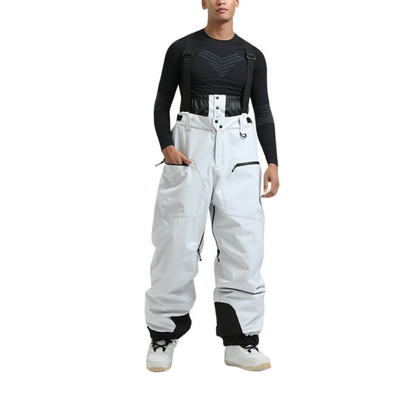 Men Ski Pants Waterproof Snow Pants with Adjustable Suspenders Windproof Insulated Outdoor Trousers for Winter Sports
