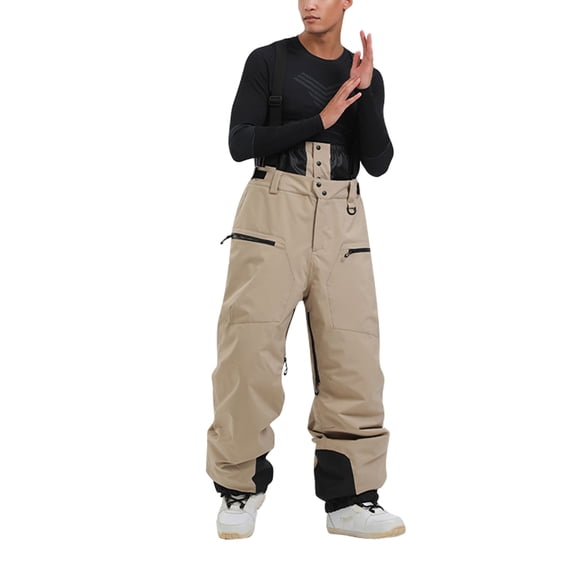 Men Ski Pants Waterproof Snow Pants with Adjustable Suspenders Windproof Insulated Outdoor Trousers for Winter Sports
