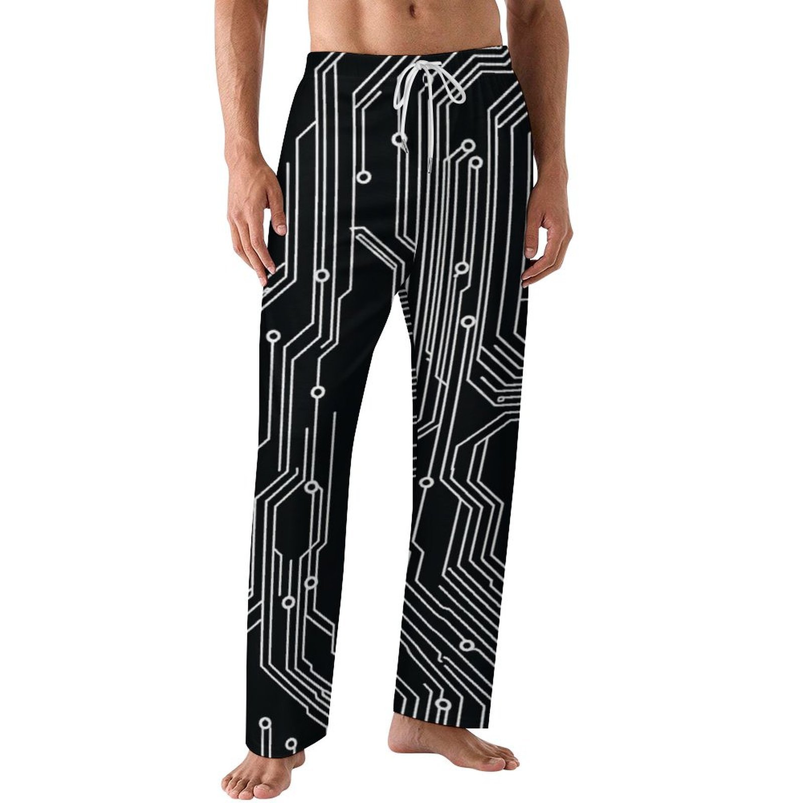 Men Sleep Bottoms Circuit Board Design(12) Male Lounge Trousers Men's ...