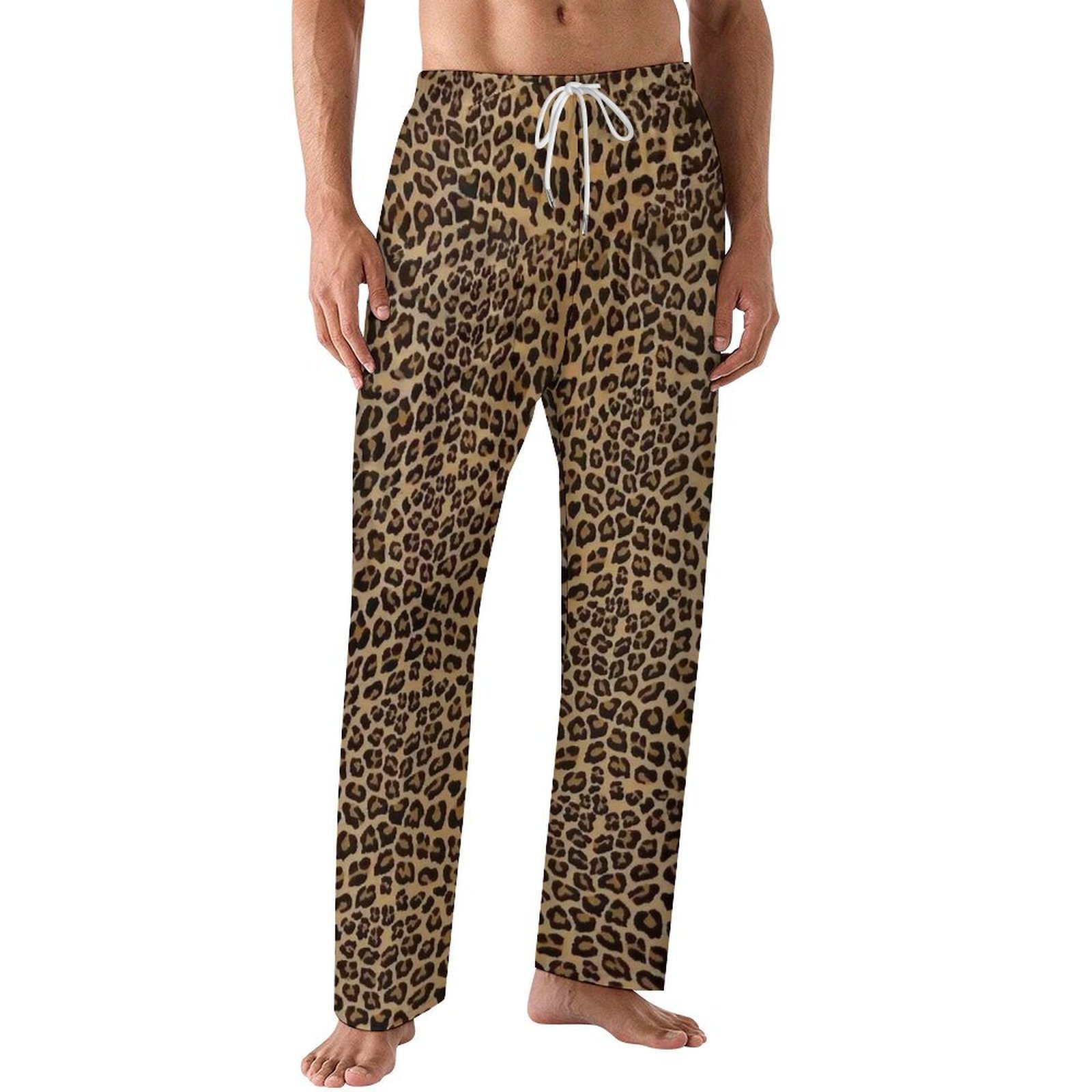 Men Sleep Bottoms Leopard Print Pattern Texture. Male Lounge Trousers ...