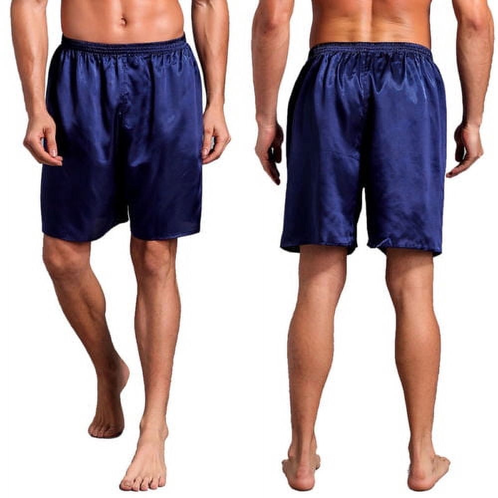 Men Sleepwear Underwear Silk Satin Boxers Shorts Nightwear Pyjamas