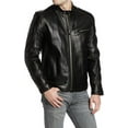thumbnail image 1 of Men Slim Fit Biker Motorcycle Lambskin Leather Black Jacket Coat Outwear Jackets A257, 1 of 3