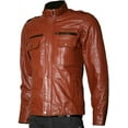 thumbnail image 1 of New Men's Genuine Lambskin Leather Jacket Black Motorcycle Biker Jacket A214, 1 of 3