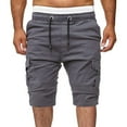 thumbnail image 1 of Men Slim Fit Cargo Workout Shorts Low Rise Sports Training Shorts with Pocket Hiking Jogging Running Fishing Shorts, 1 of 5