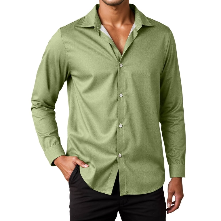 walmart slim fit dress shirts GBH Men's Long Sleeve Slim-Fit Solid Dress Shirts, Size: Medium, White