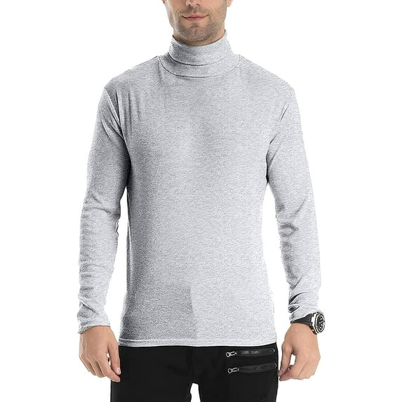 Men Slim Fit Lightweight Long Sleeve Pullover Top Turtleneck T-Shirt