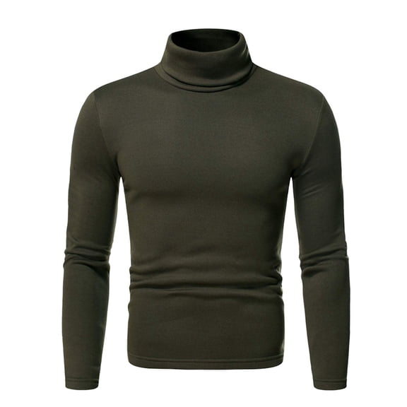 Men Slim Fit Turtleneck Sweater Casual Basic Knitted Long Sleeve Pullover Top Soft Comfort Winter Fashion