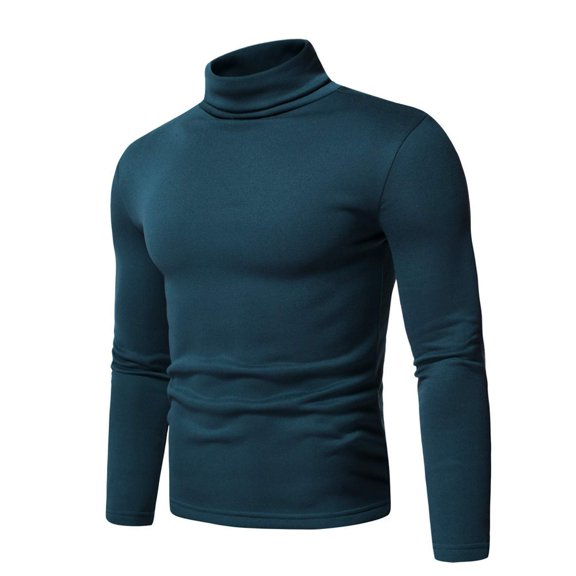 Men Slim Fit Turtleneck Sweater Casual Basic Knitted Long Sleeve Pullover Top Soft Comfort Winter Fashion