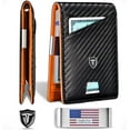 thumbnail image 1 of Men Slim Wallet Money Clip: Gifts for Men Genuine Leather Minimalist Bifold Front Pocket Wallets, 12 Slots Rfid Blocking Credit Card Holder ID Window, Inside Cash Fold Moneyclip, Simple Thin Billfold, 1 of 8