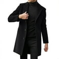 thumbnail image 1 of Men Slim Winter Coat Lapel Collar Long Sleeve Padded Leather Jacket Vintage Thicken Coat Sheepskin Jacket, 1 of 9