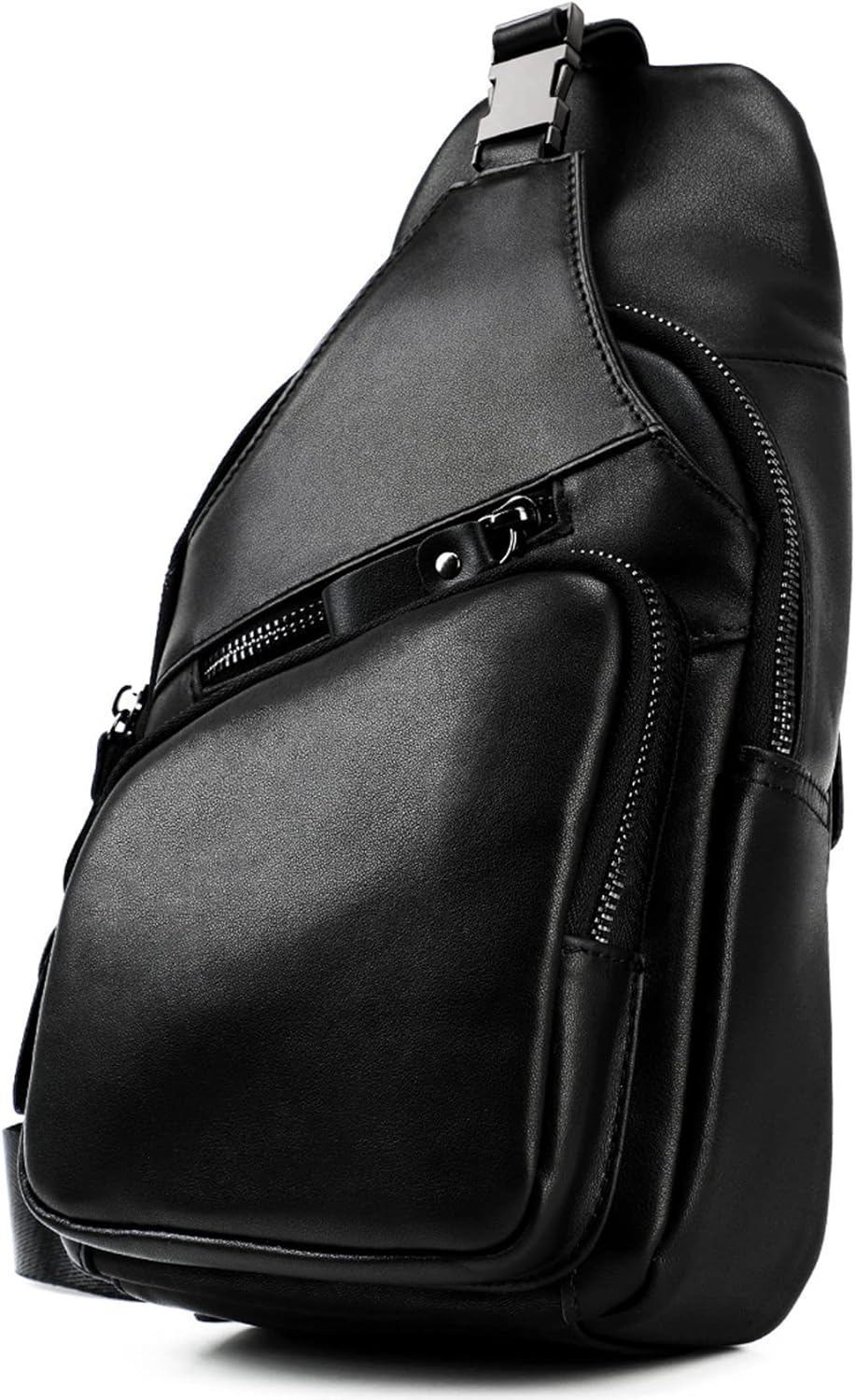 Men Sling Bag Anti Theft Shoulder Bag Small Leather Crossbody Sling Backpack with USB Charge Port