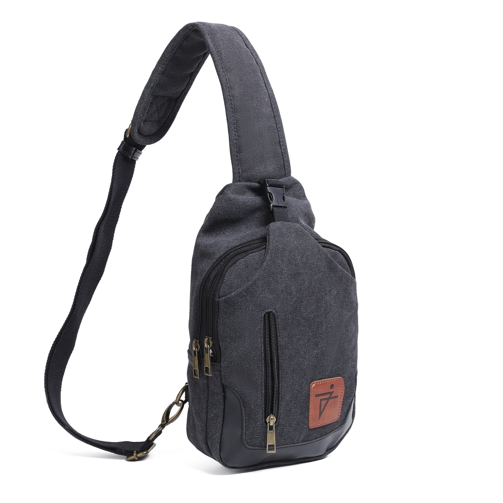 Men Sling Bag Waxed Canvas Crossbody Bag with one strap Travel Hiking Chest Bag daypack