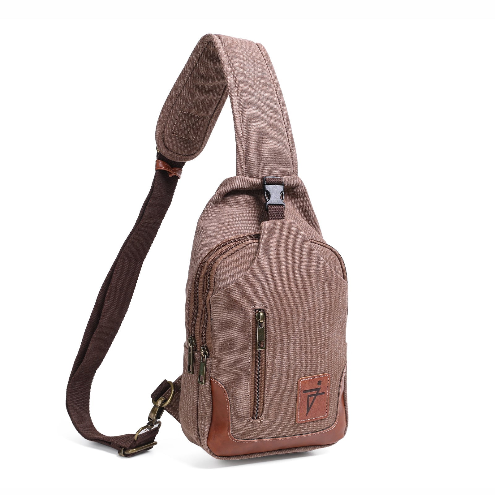 Men Sling Bag Waxed Canvas Crossbody Bag with one strap Travel Hiking Chest Bag daypack