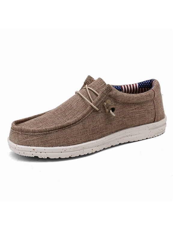 Men Slip On Loafers, Elastic Side Toggle Lace Ultralight Cushion Casual Walking Shoes