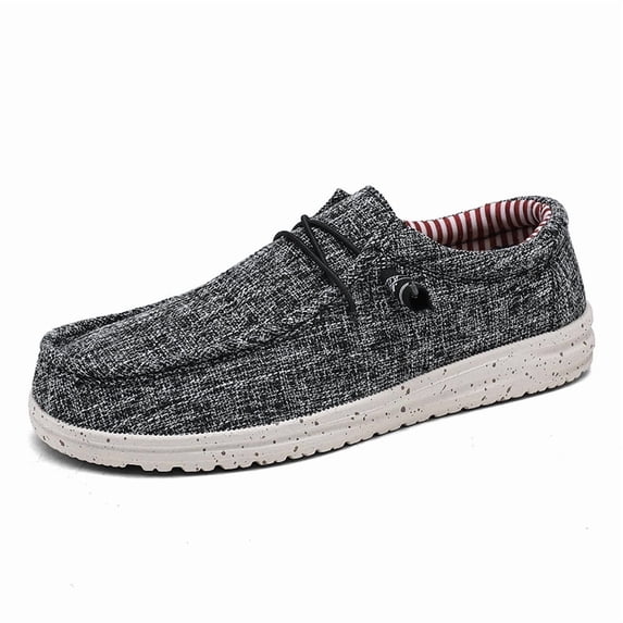 Men Slip On Loafers, Elastic Side Toggle Lace Ultralight Cushion Casual Walking Shoes