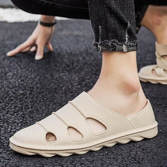 Men Slip On Mules Clogs Sports Sandals Beach Water Slippers Roman Open Toe Shoes