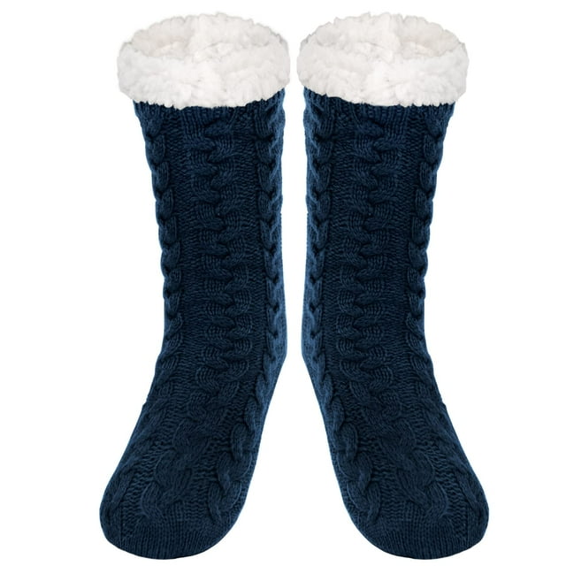 Men Slipper Fuzzy Grip Socks Fluffy Cozy Cabin Warm Winter Soft Thick