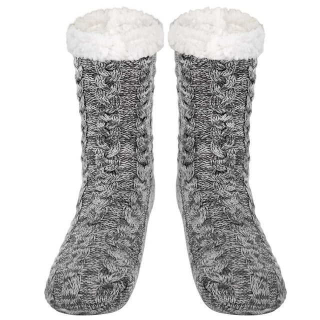 Men Slipper Fuzzy Grip Socks Fluffy Cozy Cabin Warm Winter Soft Thick