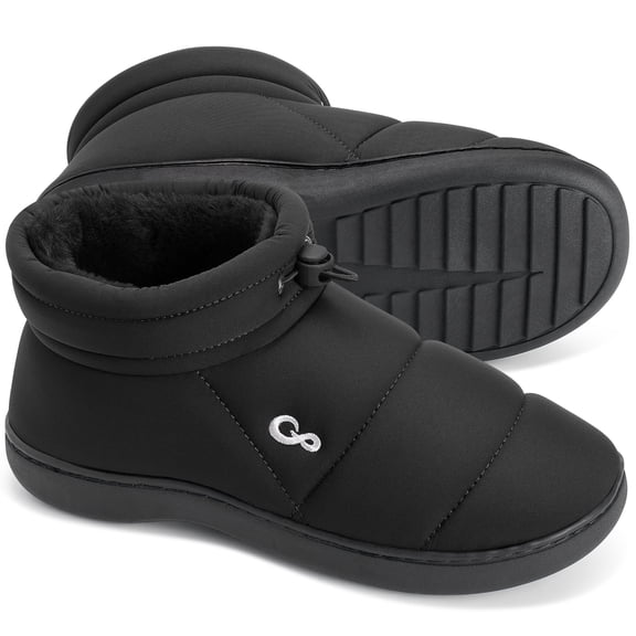 Ecetana Men Slipper Warm Faux Fur Lined Home Slipper Comfortable Waterproof Slip On Lightweight Shoes