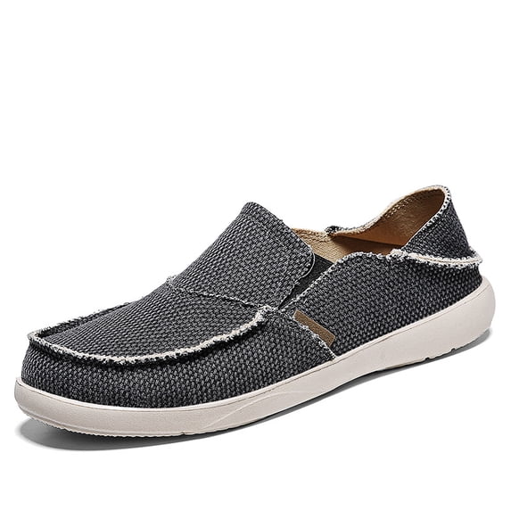 Men Slippers with Arch Support Canvas House Slipper Slip On Clog Outdoor Shoes