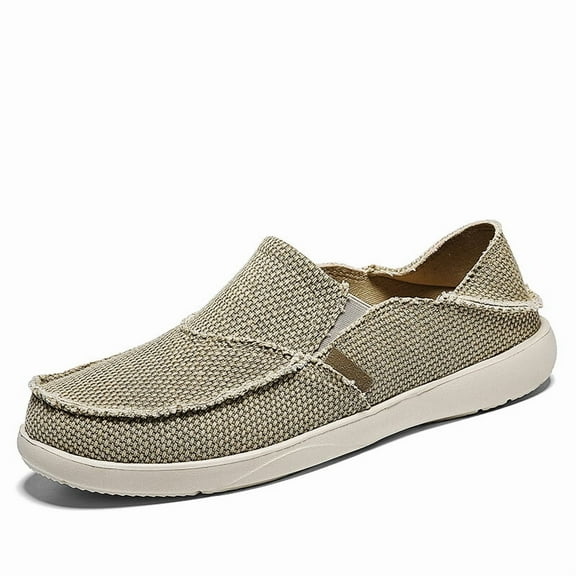 Men Slippers with Arch Support Canvas House Slipper Slip On Clog Outdoor Shoes