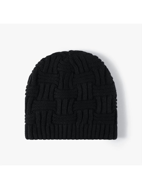 Men Slouchy Knit Skull Beanie Cap Warm Stocking Hats Guys Women Striped Winter Beanie Hat Cuffed Hat