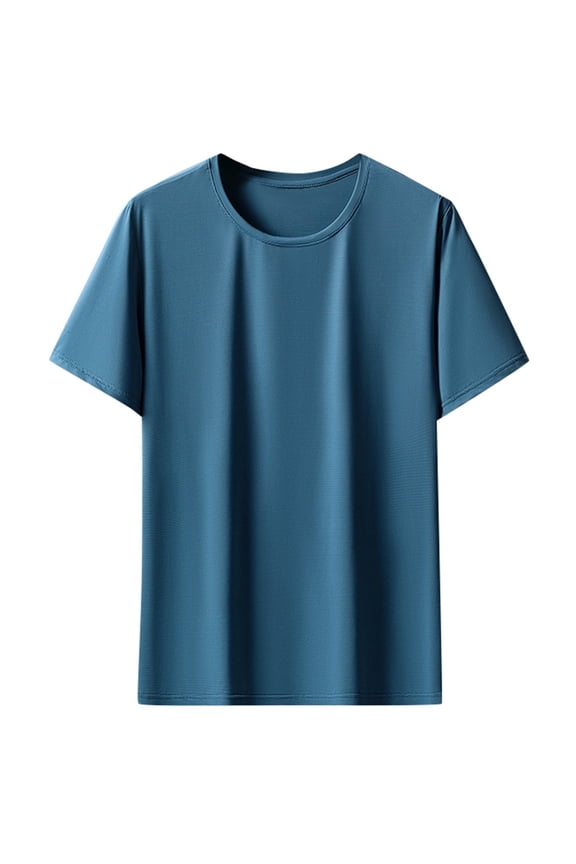 Men Slub Knit Short Sleeve T Shirt Breathable Soft Textured Casual Tee for Everyday Comfort and Style