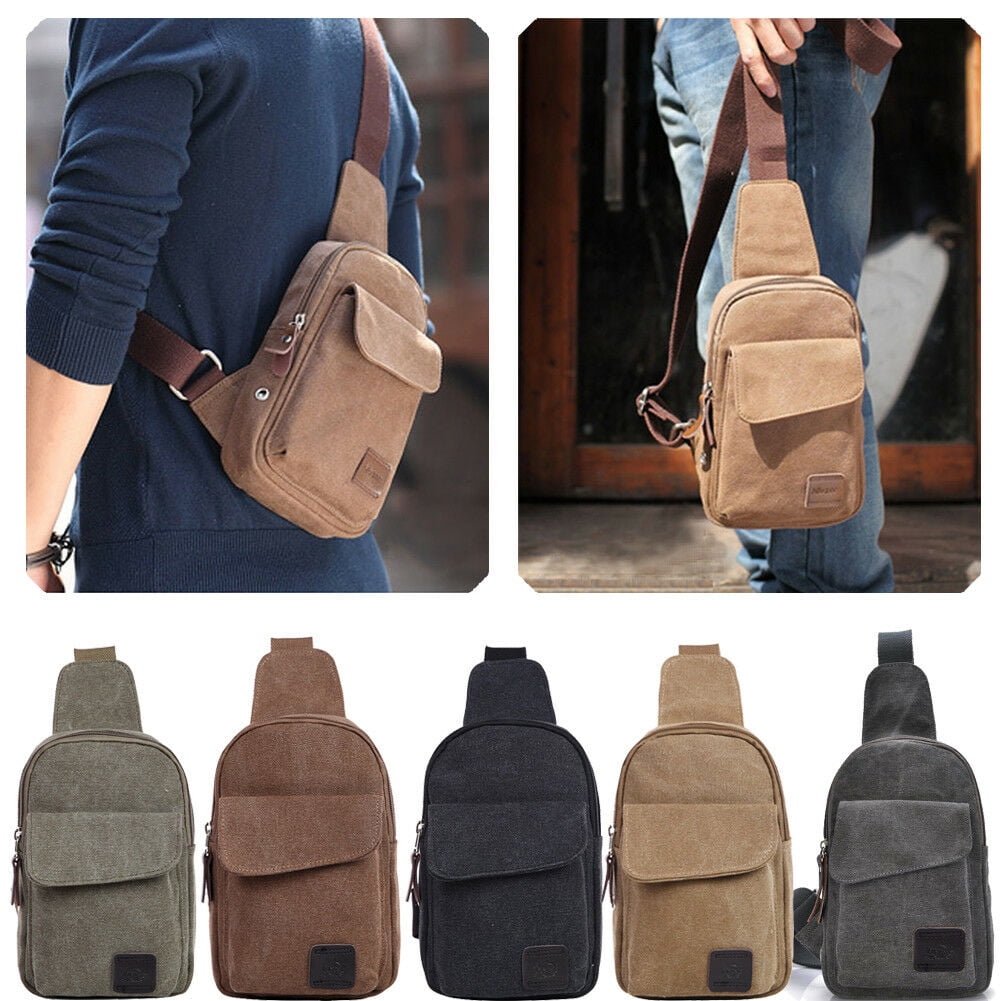 A-QMZL Small Sling Bags Mens Chest Bag Mini Man Bags Shoulder Bag