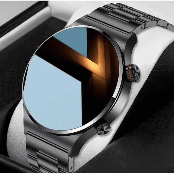 Men Smart Watch for Android iOS, Bluetooth Calls Voice Chat with Heart Rate/Sleep Monitor Fitness Tracker, NFC, 1.3" Full Touch Screen IP67 Waterproof Stainless Steel Activity Tracker
