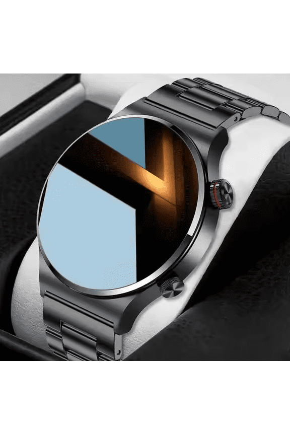 Men Smart Watch for Android iOS, Bluetooth Calls Voice Chat with Heart Rate/Sleep Monitor Fitness Tracker, NFC, 1.3" Full Touch Screen IP67 Waterproof Stainless Steel Activity Tracker