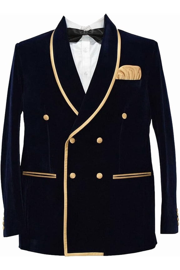 Men Smoking Gentlemen Jackets, Shawl Lapel Navy Blue Smoking Jacket,Hosting Dinner Party Wear Blazers Jacket 