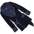 thumbnail image 1 of Men Smoking Jacket Black Quilted Silk Warm Dinner Robe Luxuri Robe, 1 of 5