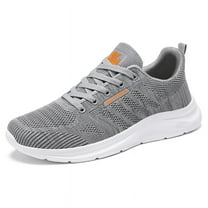 Men Sneakers Breathable Mesh lightweight Lace-up Woman Running Athletic Tennis Walking Shoes Gray Size 8