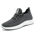 thumbnail image 1 of Men Sneakers Breathable Mesh lightweight Lace-up Woman Running Athletic Tennis Walking Shoes Gray Size 8, 1 of 1