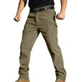 thumbnail image 1 of Men Snow Ski Pants Water Repellent Fleece Lined Softshell Hiking Work Tactical Ripstop Cargo Pants with Zip Pockets, 1 of 8