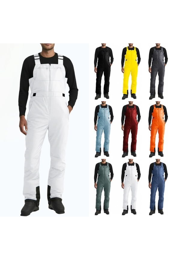 Men Snow Ski Snowpants Men's Waterproof Windproof Insulated Snow Ski Bib Overalls, Thermal Winter Snowpants for Skiing, Snowboarding, Camping and Outdoor Activities