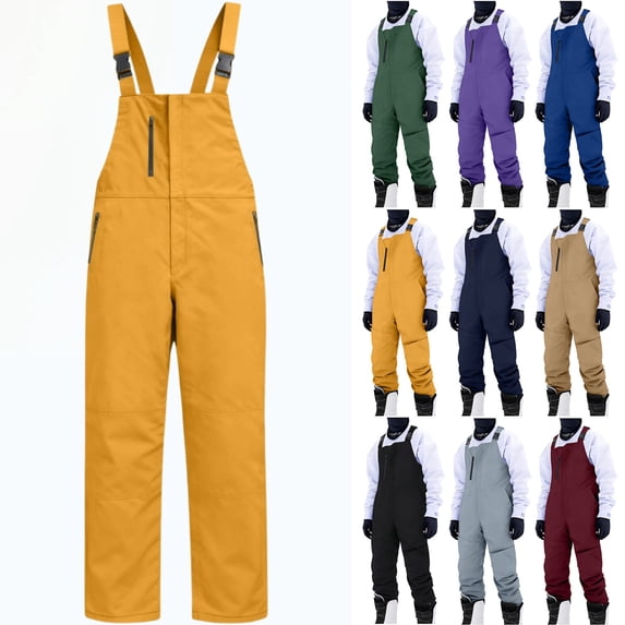 Men Snow Ski Snowpants Men's Waterproof Windproof Insulated Snow Ski Bib Overalls, Thermal Winter Snowpants for Skiing, Snowboarding, Camping and Outdoor Activities