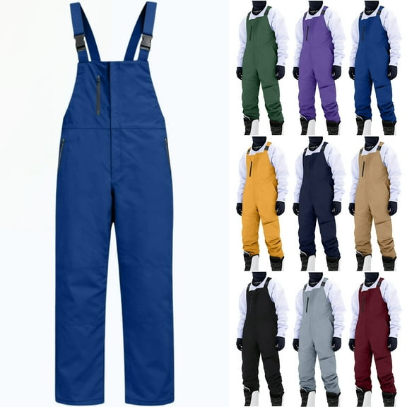 Men Snow Ski Snowpants Men's Waterproof Windproof Insulated Snow Ski Bib Overalls, Thermal Winter Snowpants for Skiing, Snowboarding, Camping and Outdoor Activities