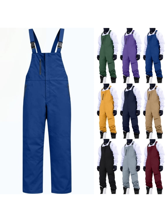 Men Snow Ski Snowpants Men's Waterproof Windproof Insulated Snow Ski Bib Overalls, Thermal Winter Snowpants for Skiing, Snowboarding, Camping and Outdoor Activities