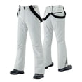 thumbnail image 1 of Men Snow Suit One Piece Women's Snow Ski Pants, Solid Color Insulated Winter Warm Outdoor Waterproof Snowboard Pants with Bibs Detachable Suspender White S, 1 of 5