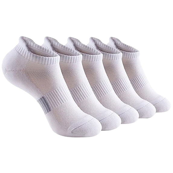 Men Socks 5 Pairs Solid Short Socks for Basketball Sports