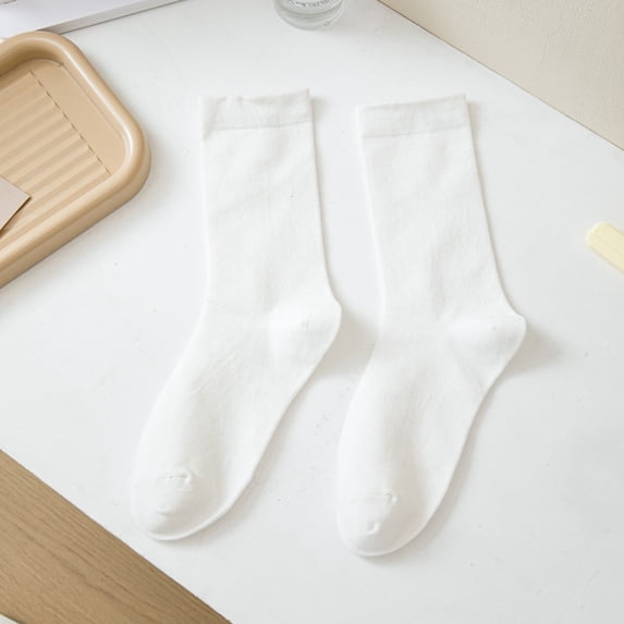 Men Socks Ankle Soft Crew Socks Womens Comfortable Breathable Mid Tube Socks White One Size