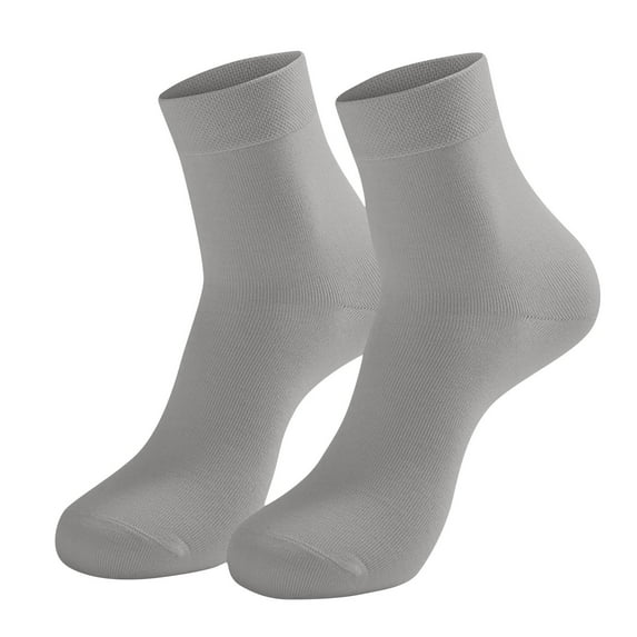 Men Socks Black Medium-length Socks Solid Color Ankle Socks Sport Comfortable Breathable Bottom Mid Length Socks for Men