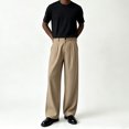 thumbnail image 1 of Men Solid Black Flat Front Wrinkle Resistant Big Tall Business Suit Pants S-XL, 1 of 7