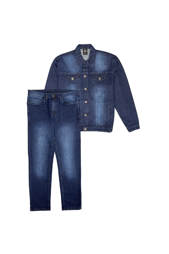 Men Solid Casual Classic Denim Set