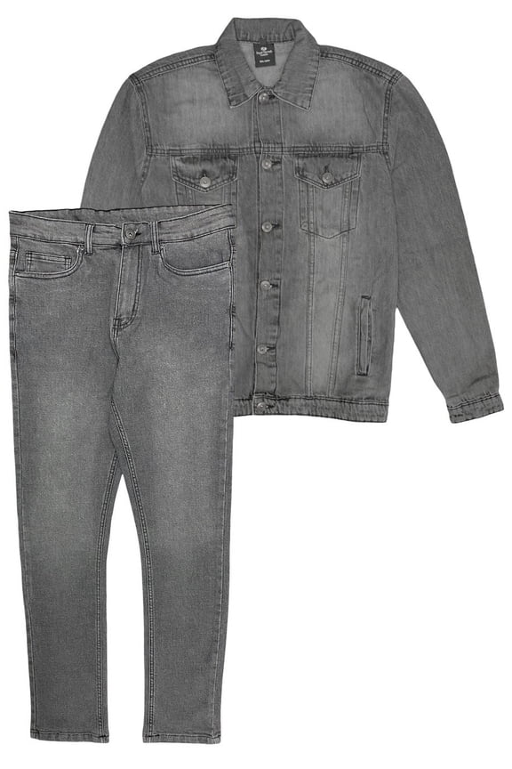 Men Solid Casual Classic Denim Set