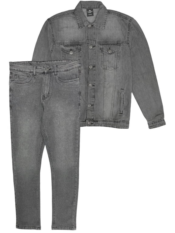 Men Solid Casual Classic Denim Set
