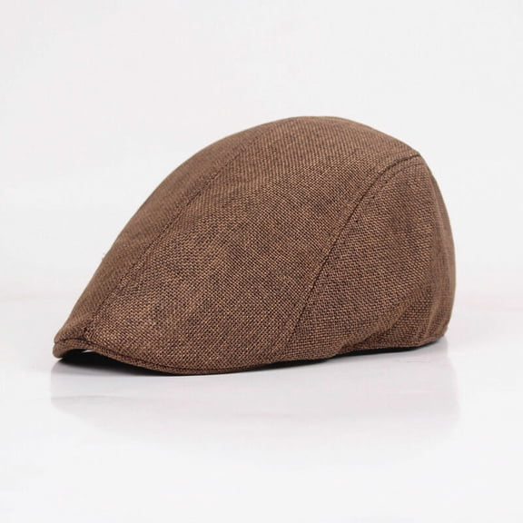 Men Solid Casual Flat Beret Cabbie Hat Ivy Duckbill Peaked Newsboy Sun Cap