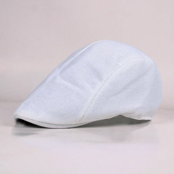 Men Solid Casual Flat Beret Cabbie Hat Ivy Duckbill Peaked Newsboy Sun Cap